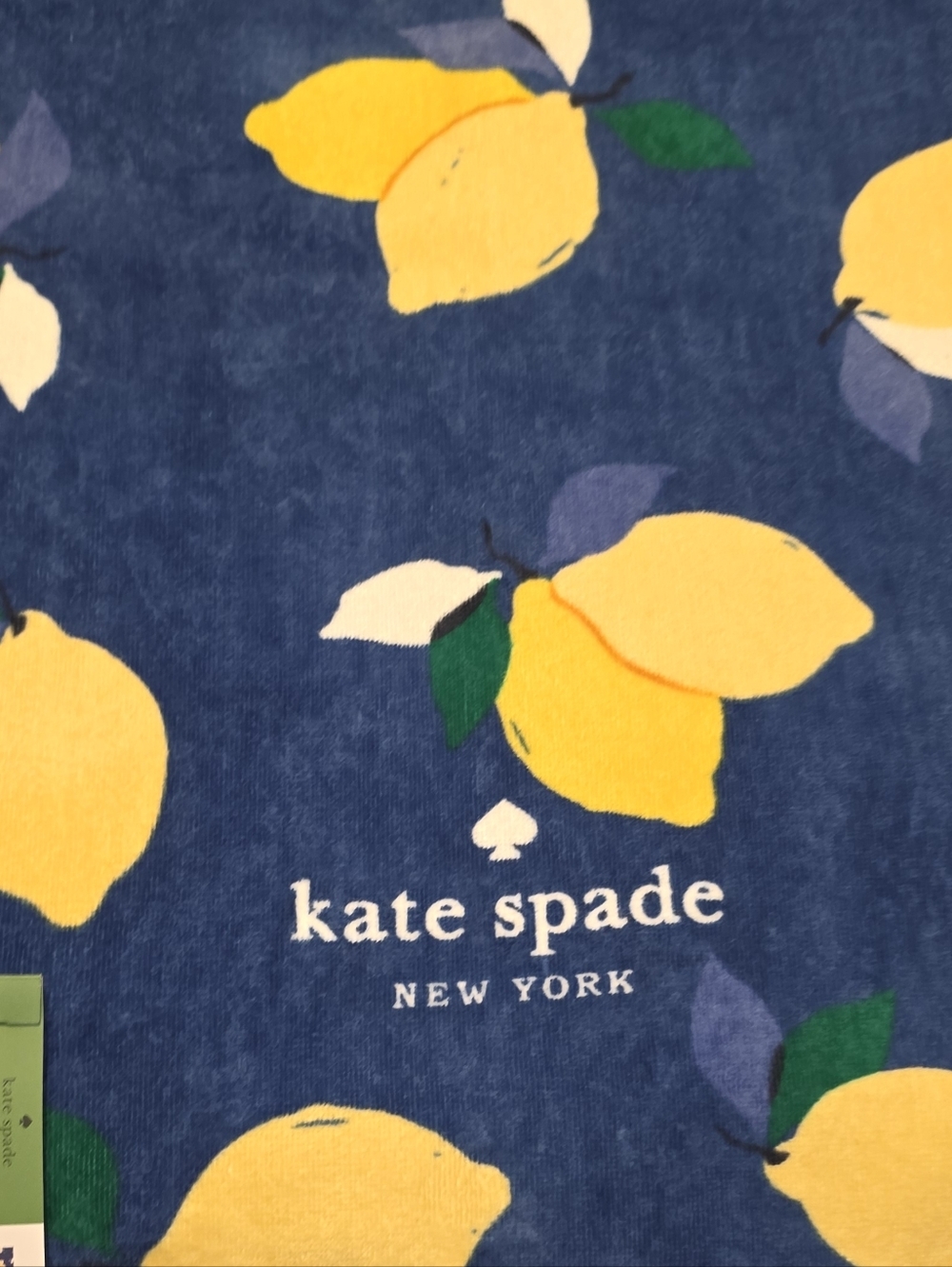Kate Spade Lemon Print Blue Beach Towel